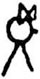 Einfach gezeichnete junge Strichweibchen-Comicfigur "Mienchen Kohlmeier" (Freundin von Susi) mit Haarschleife und ohne Hals und ohne Ohren